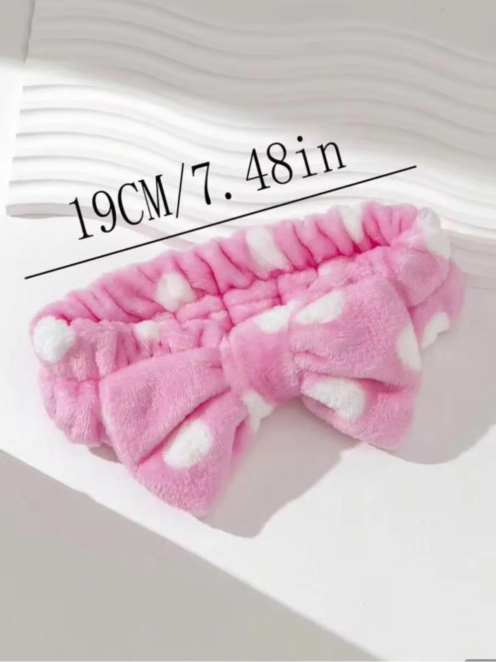 Plush Stretchy Spa/Makeup Headbands w/ Removable Bow (Bundle of 6)